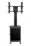 Мобильная стойка для ЖК-дисплея 40" - 60", алюминий, черный цвет, шкаф для оборудования