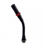 Кардиоидный конденсаторный микрофон на гибкой стойке типа «гусиная шея», яркое LED кольцо, открытый выход M10 Stud. Длина 100 мм. Цвет черный