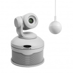 Комплект для переговорной комнаты, включает белую камеру с динамиком, потолочный микрофон