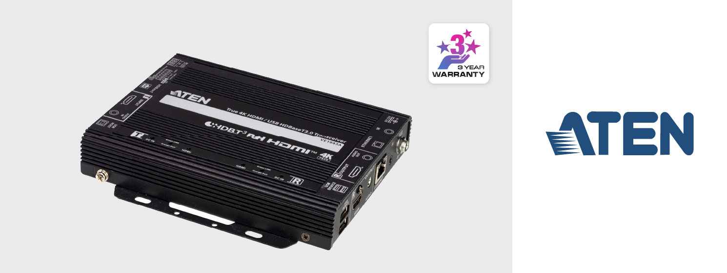 ATEN VE1843A — универсальный трансивер HDBaseT 3.0 для проектов True 4K